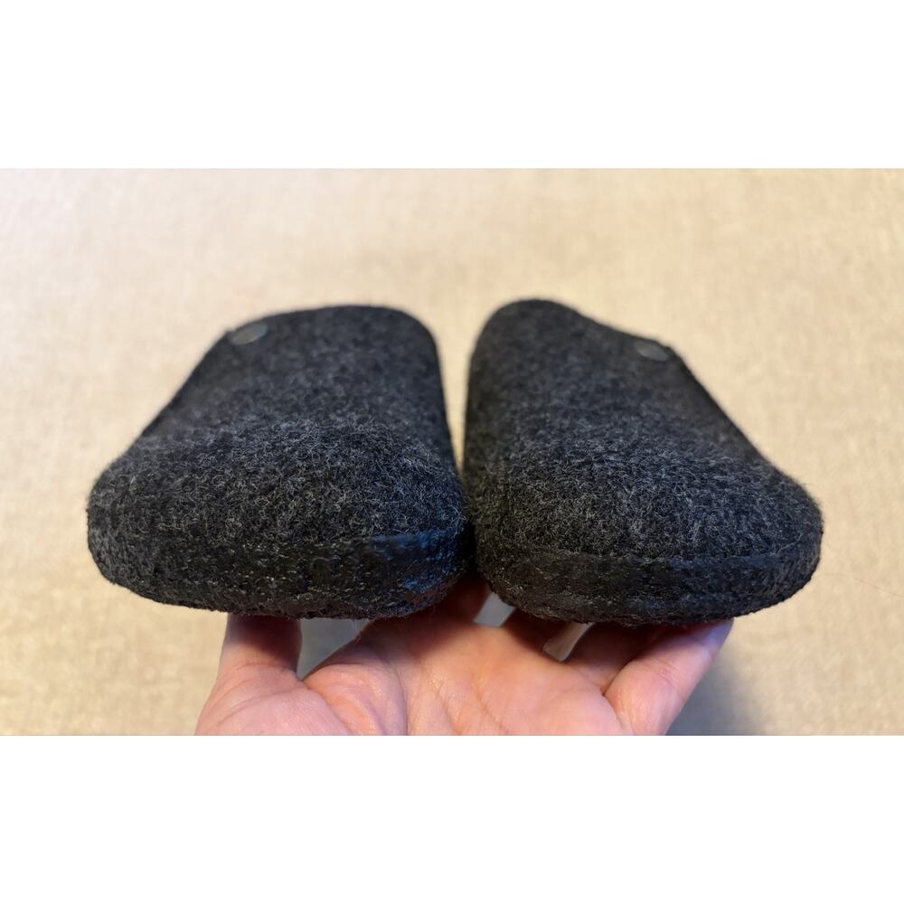 Birkenstock Zermatt Dark Grey Wool Shearling Slippers Size 38 Narrow L7 M5 - Picture 8 of 13
